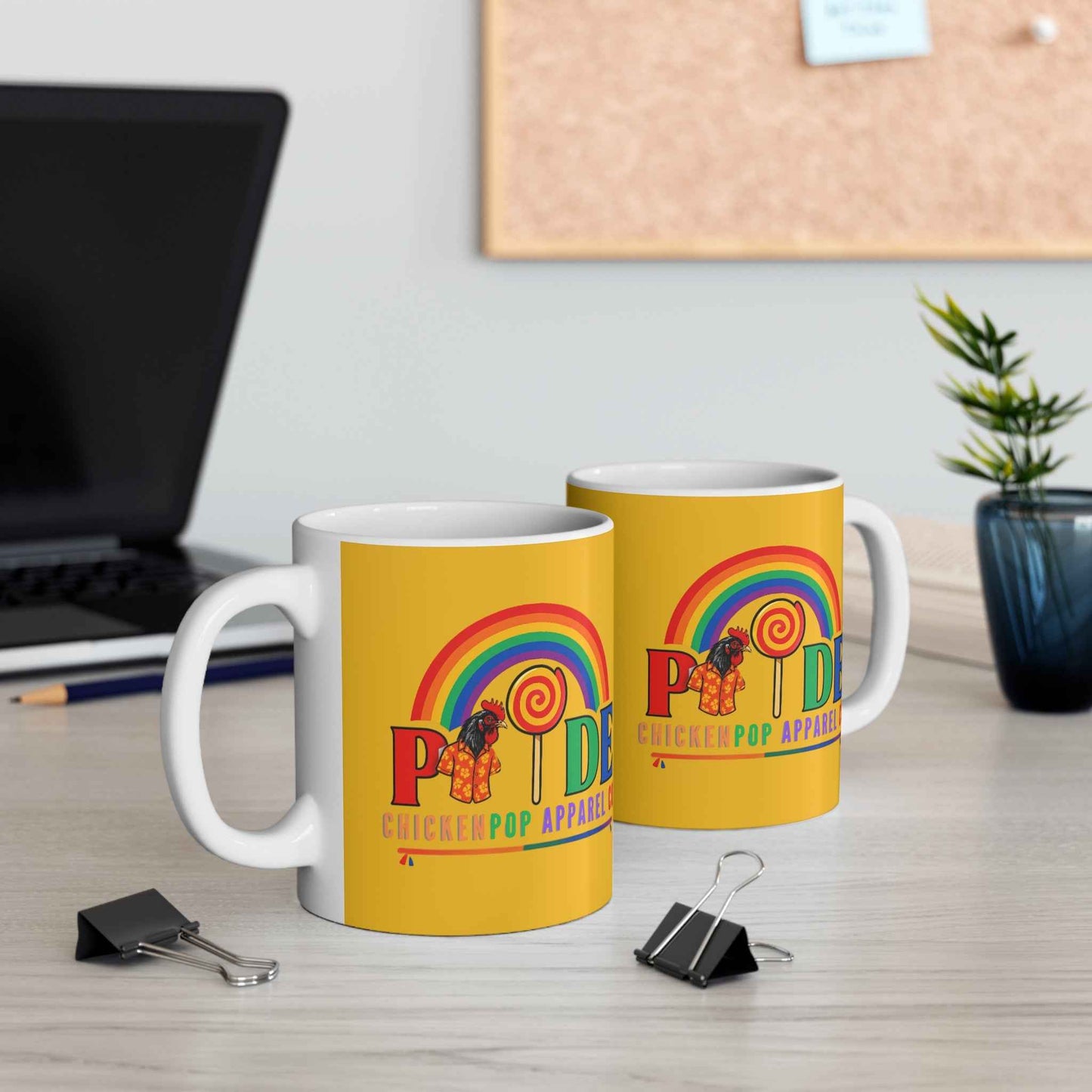 ChickenPop Pride Mug β Rainbow Coffee Mug with Bold Color Design | LGBTQ+ 11oz Ceramic Cup