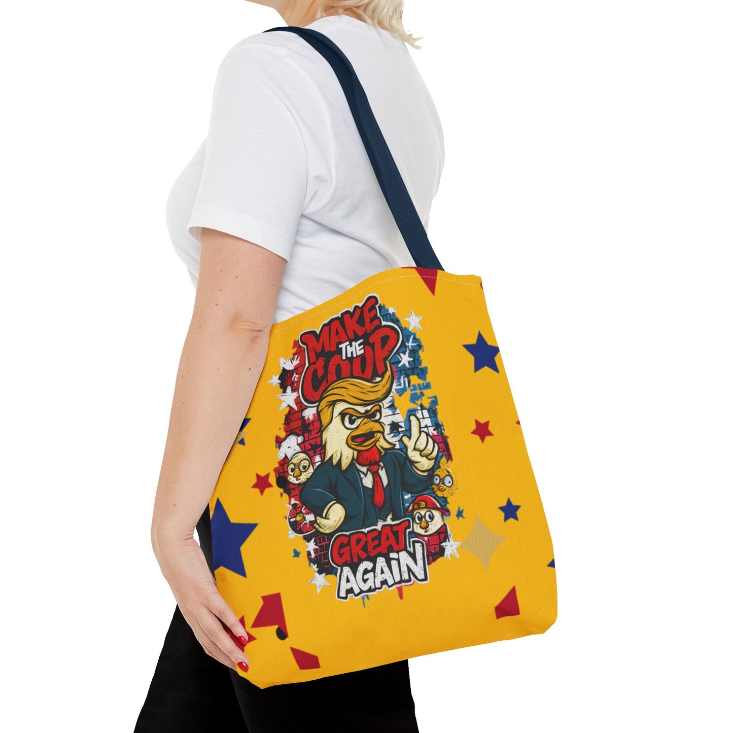 Make the Coop Great Again Tote Bag, Funny Tote Bag, Political Humor Bag, Gift for Movers and Shakers, Yellow Tote, Election Day Accessory