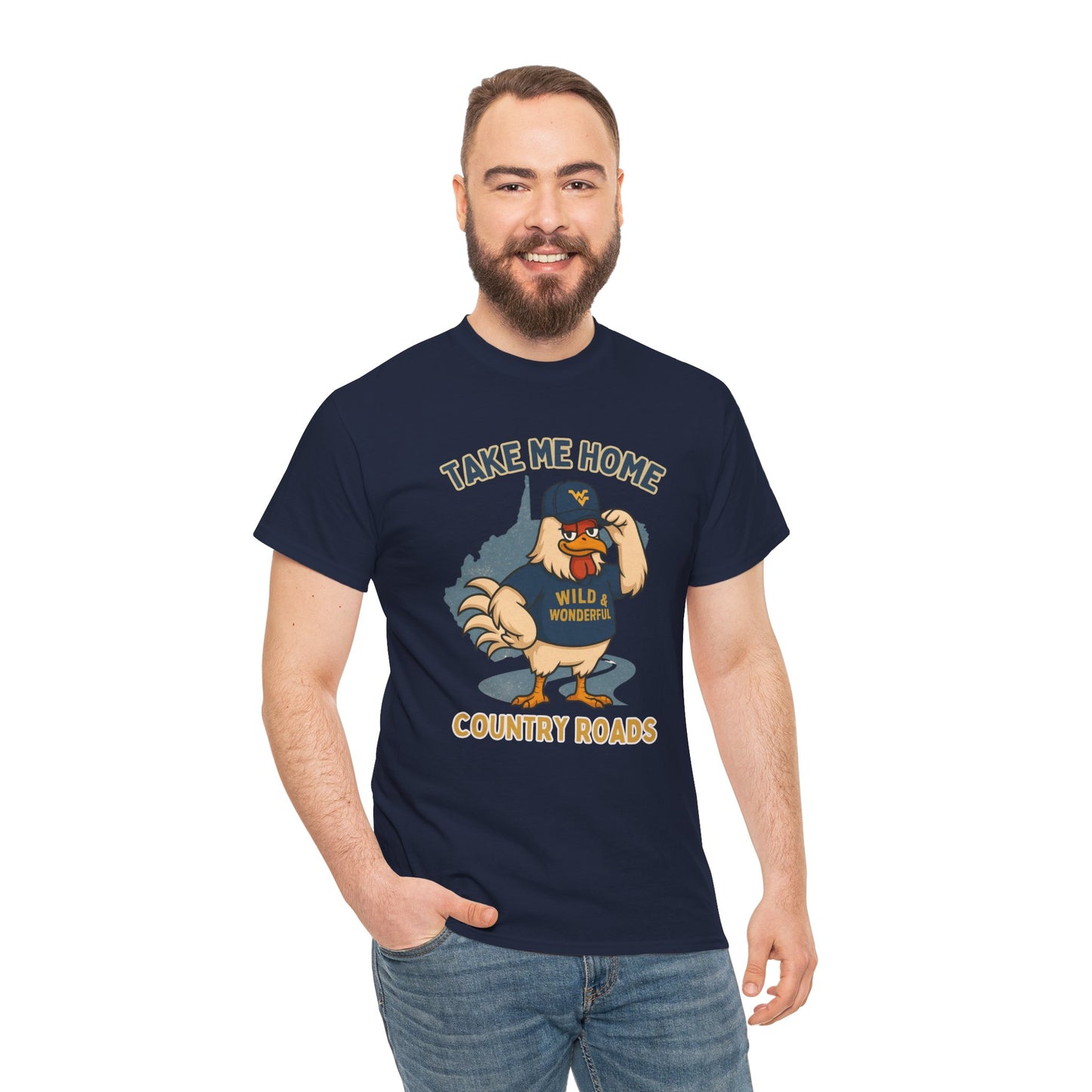 Take Me Home Country Roads WV Coop Daddy Tee – Funny West Virginia Rooster Shirt