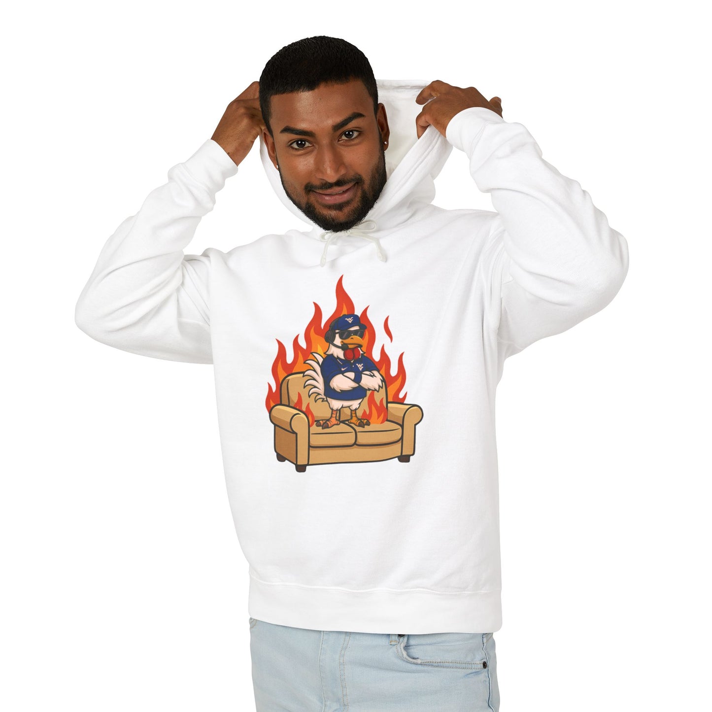 Big Rich Energy Burning Couch Hoodie – Chaos Quote 🔥FREE SHIPPING🔥