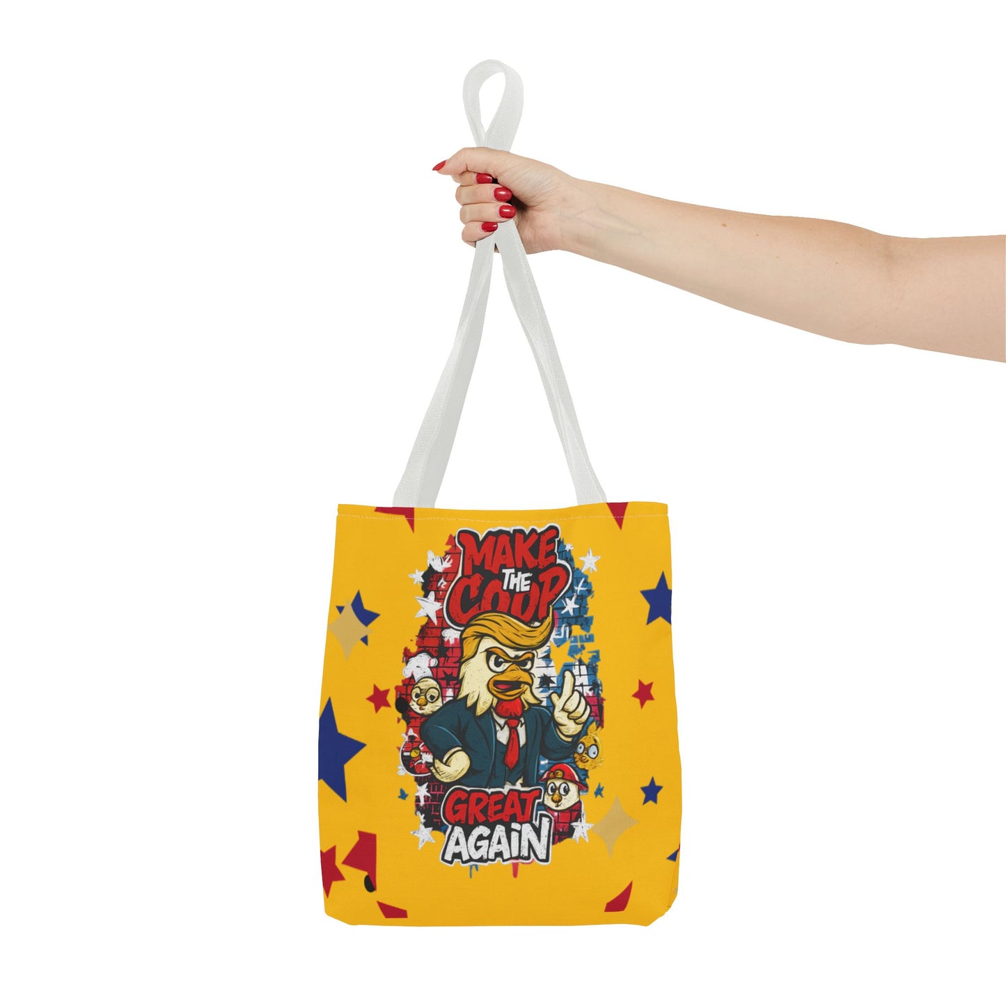 Make the Coop Great Again Tote Bag, Funny Tote Bag, Political Humor Bag, Gift for Movers and Shakers, Yellow Tote, Election Day Accessory