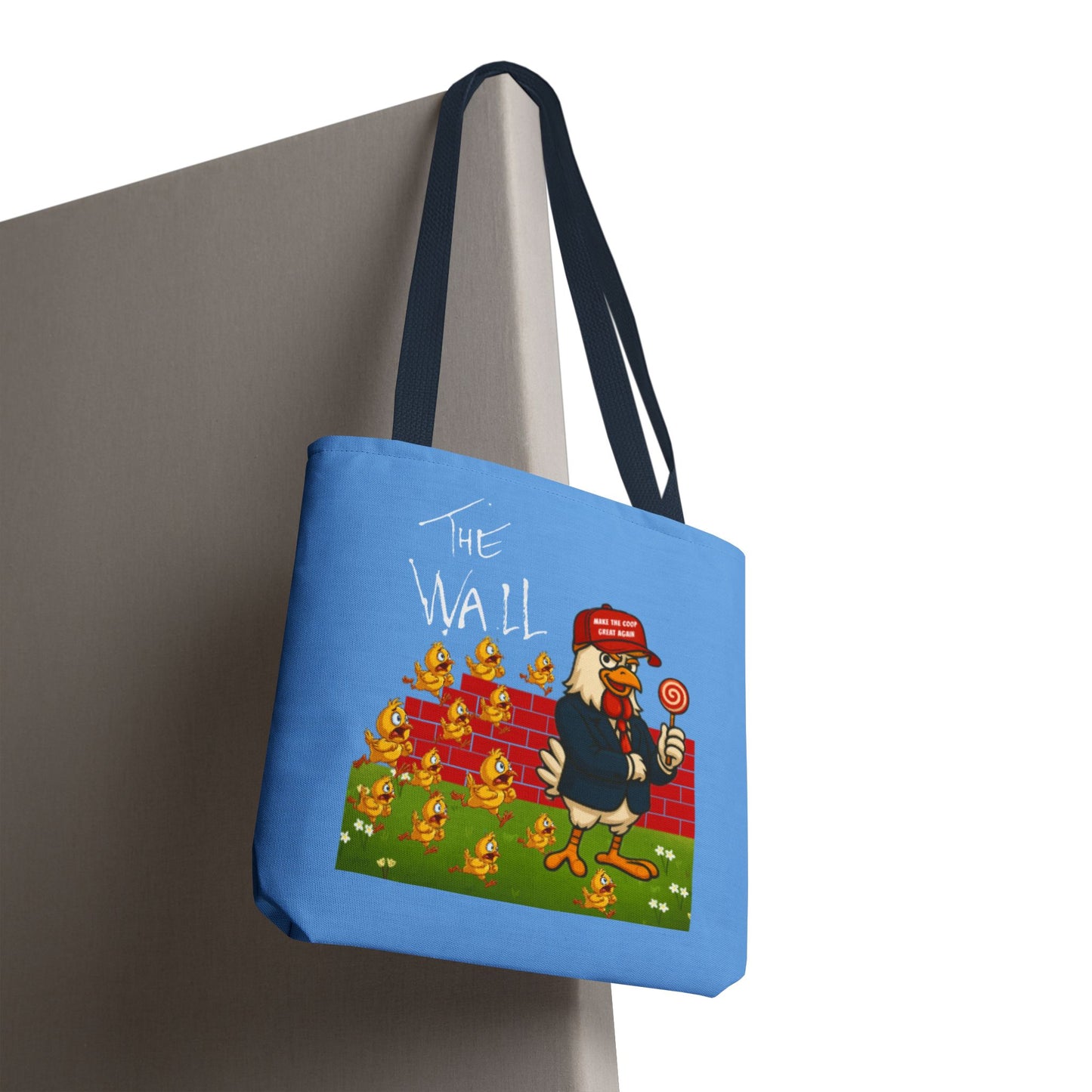 Another Chick Thru The Wall Tote Bag – Funny Political Chicken Graphic | Durable Eco-Friendly Canvas Shopper for Everyday Use