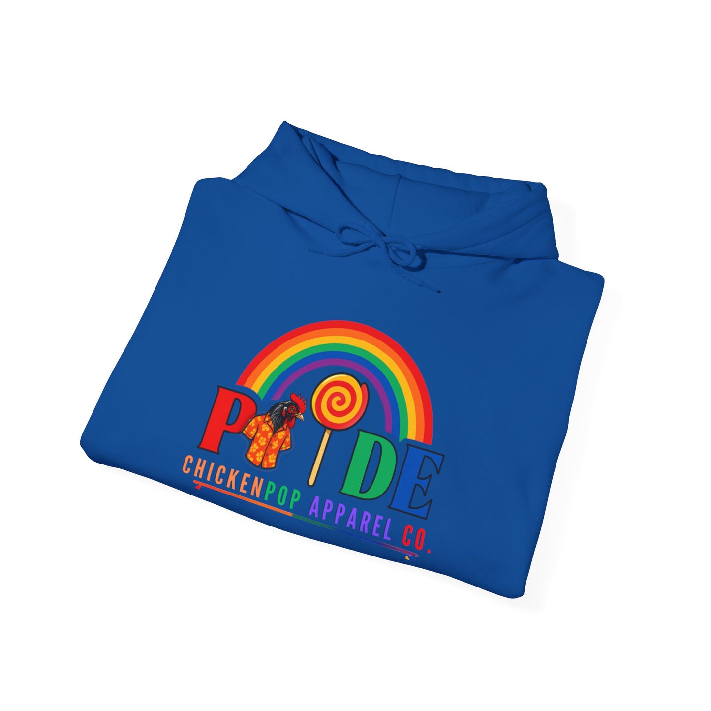 Pride Month Hoodie – ChickenPop Apparel | Rainbow Logo with Coop Daddy – Unisex LGBTQ+ Sweatshirt