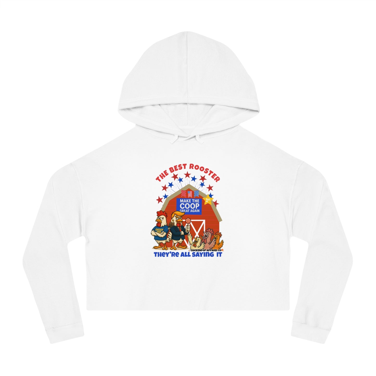 The Best Rooster Cropped Hoodie | Fun Women's Sweatshirt,