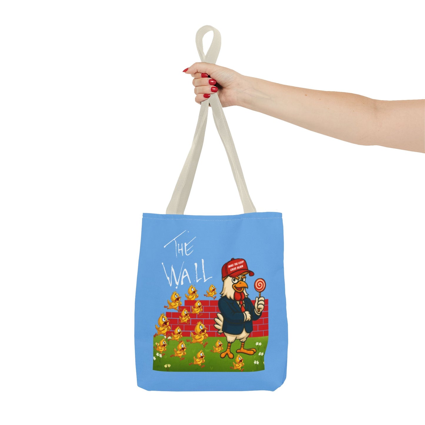 Another Chick Thru The Wall Tote Bag – Funny Political Chicken Graphic | Durable Eco-Friendly Canvas Shopper for Everyday Use