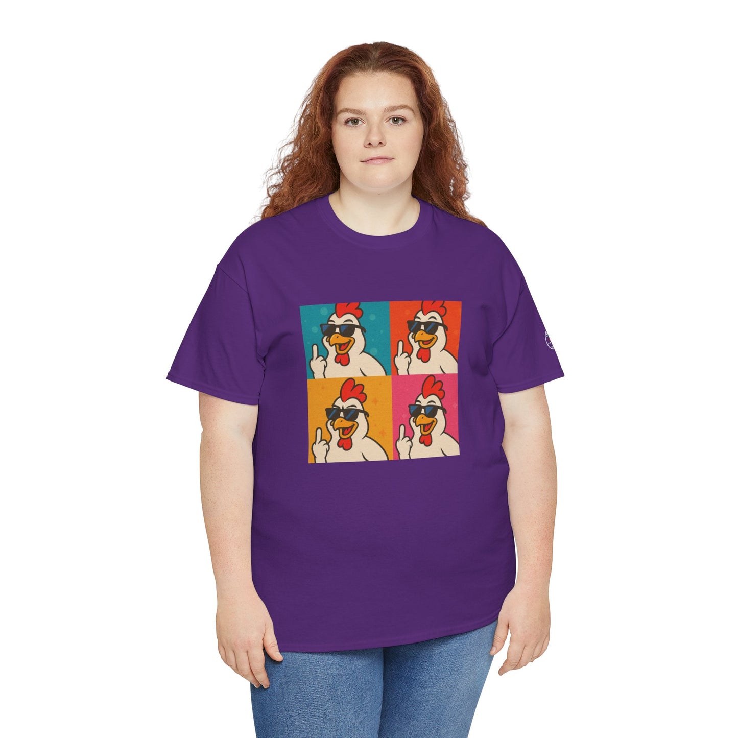 Warhol Pop Art Chicken T-Shirt – Funny Coop Daddy Middle Finger Tee for Bold Style
