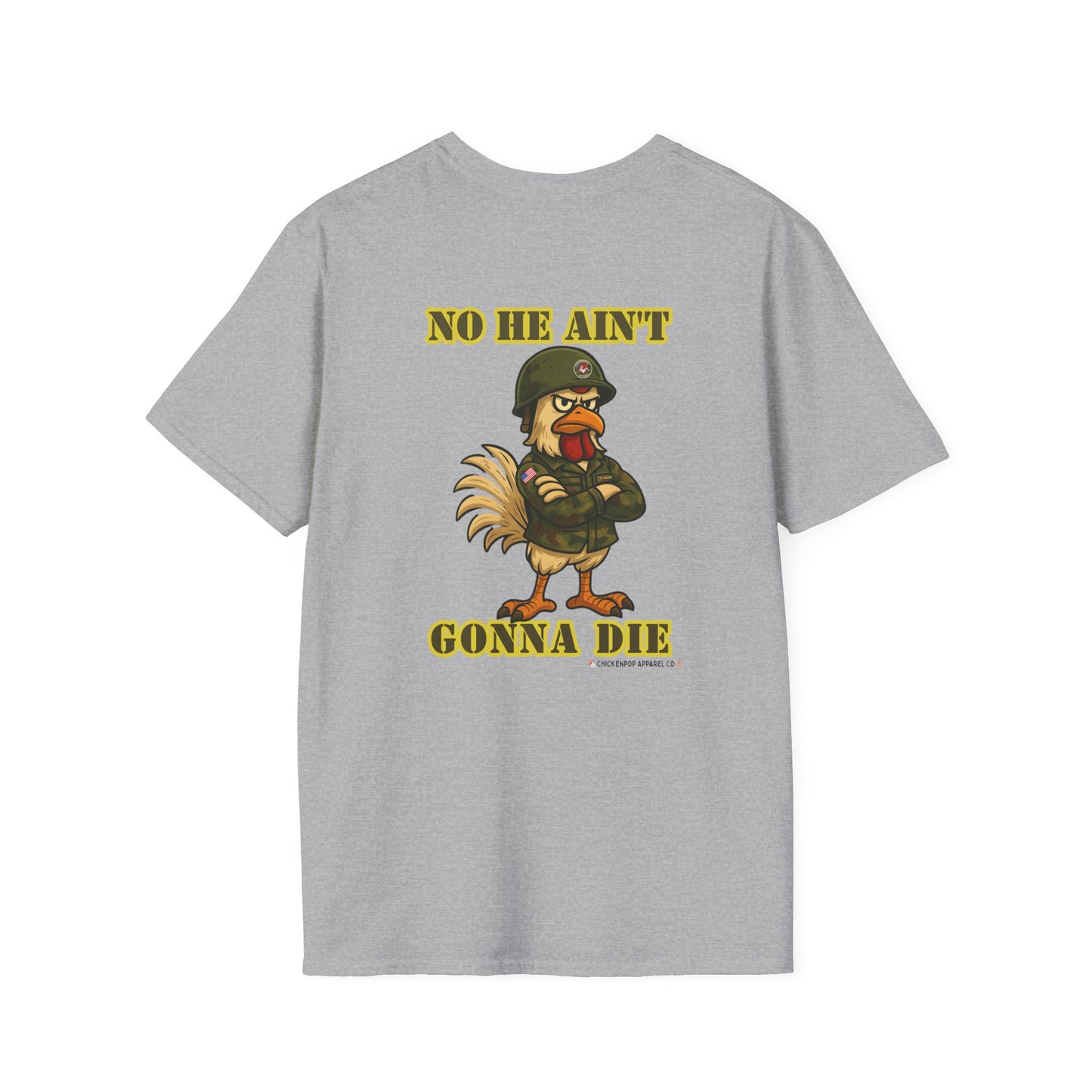 Here Comes the Rooster Music Graphic Tee with Front & Back Print Unisex Rock T-Shirt