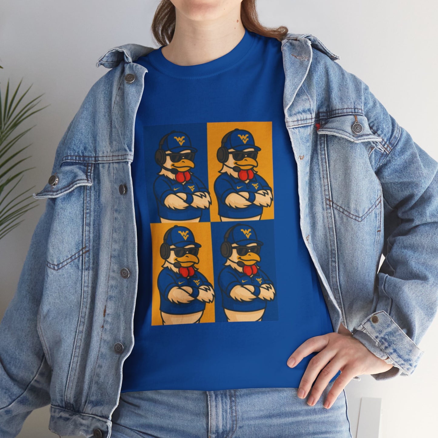 Warhol WVU Coop Daddy T-Shirt – Pop Art Coach Rooster Graphic Tee for Mountaineer Fans FREE SHIPPING