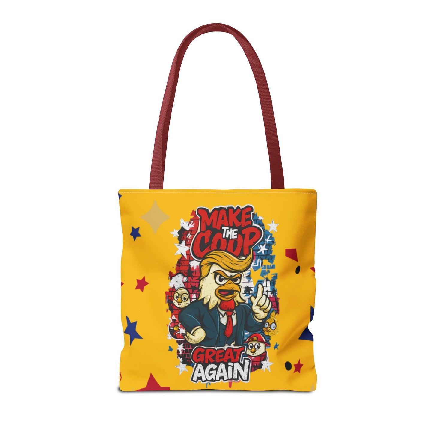 Make the Coop Great Again Tote Bag, Funny Tote Bag, Political Humor Bag, Gift for Movers and Shakers, Yellow Tote, Election Day Accessory