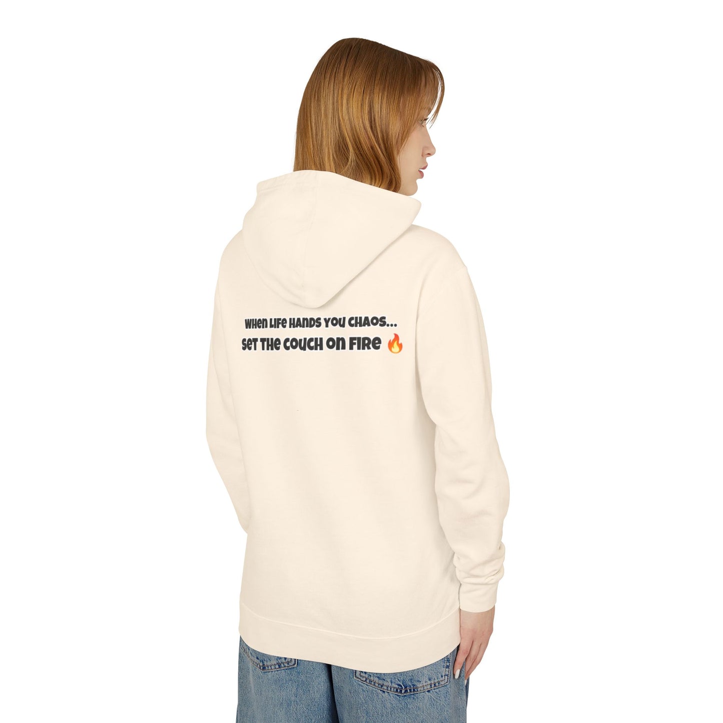 Big Rich Energy Burning Couch Hoodie – Chaos Quote 🔥FREE SHIPPING🔥