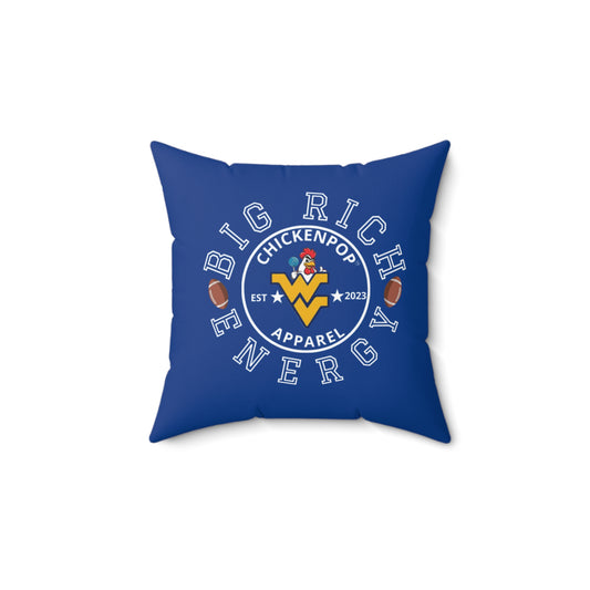 ChickenPop Big Rich Energy Spun Polyester Square Pillow Royal Blue