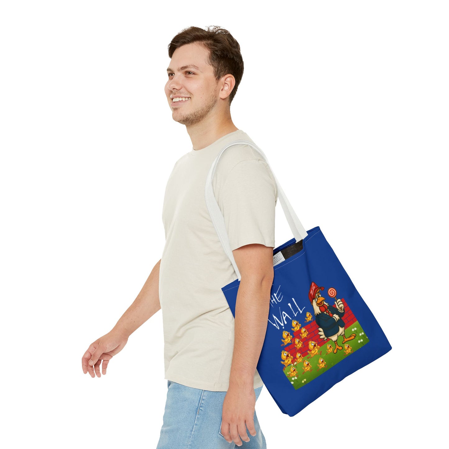 Another Chick Thru The Wall Tote Bag – Funny Political Chicken Graphic | Durable Eco-Friendly Canvas Shopper for Everyday Use
