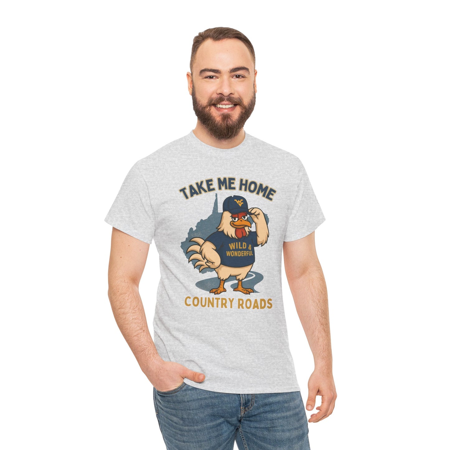 Take Me Home Country Roads WV Coop Daddy Tee – Funny West Virginia Rooster Shirt