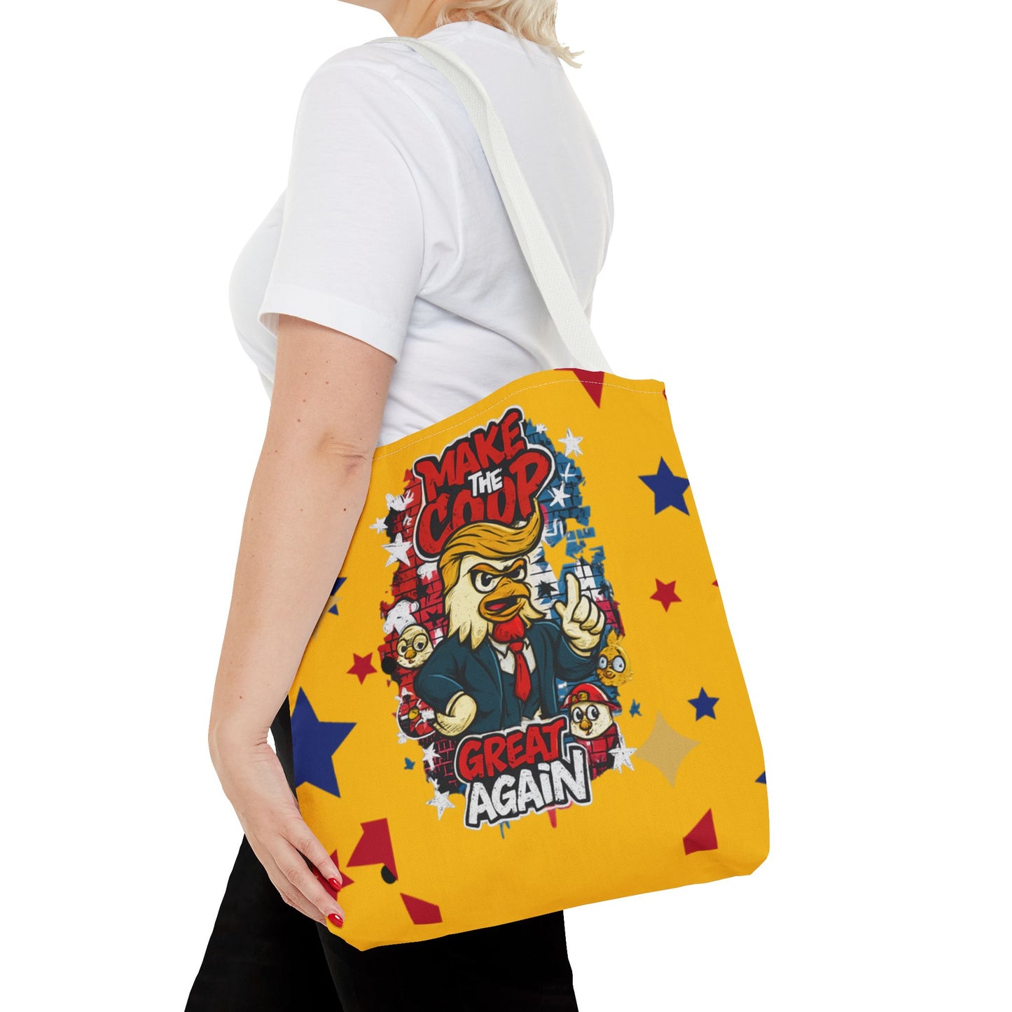 Make the Coop Great Again Tote Bag, Funny Tote Bag, Political Humor Bag, Gift for Movers and Shakers, Yellow Tote, Election Day Accessory
