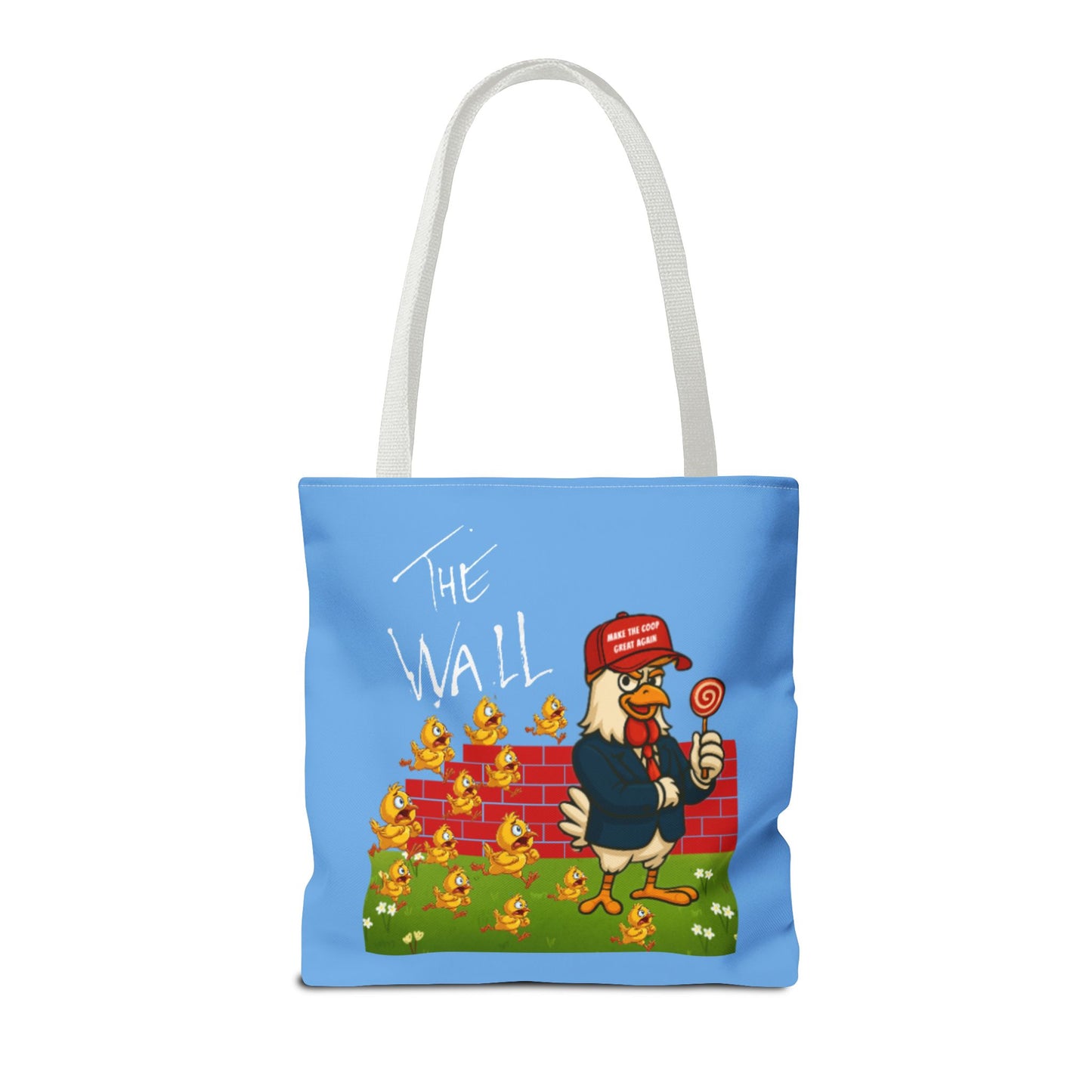 Another Chick Thru The Wall Tote Bag – Funny Political Chicken Graphic | Durable Eco-Friendly Canvas Shopper for Everyday Use