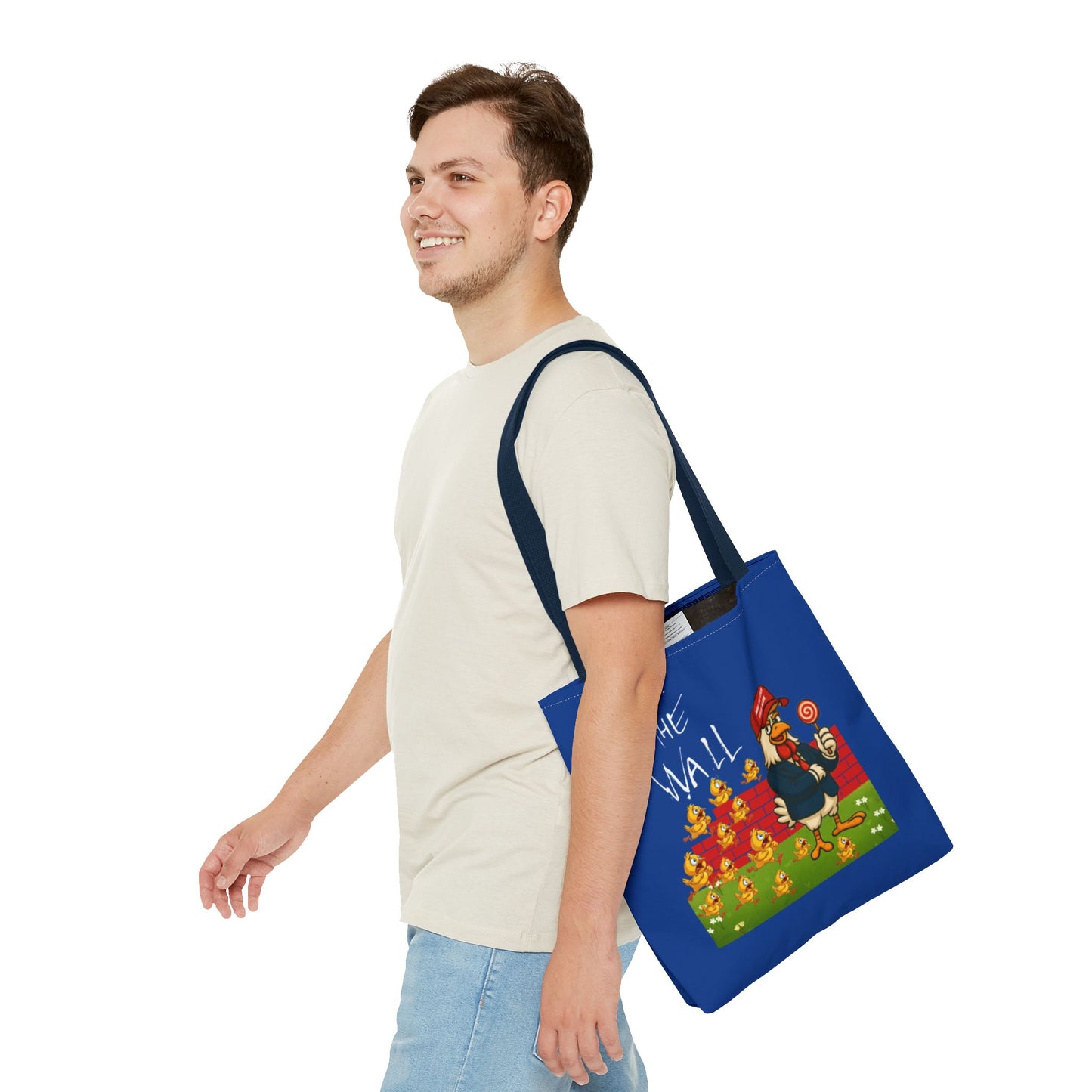 Another Chick Thru The Wall Tote Bag – Funny Political Chicken Graphic | Durable Eco-Friendly Canvas Shopper for Everyday Use