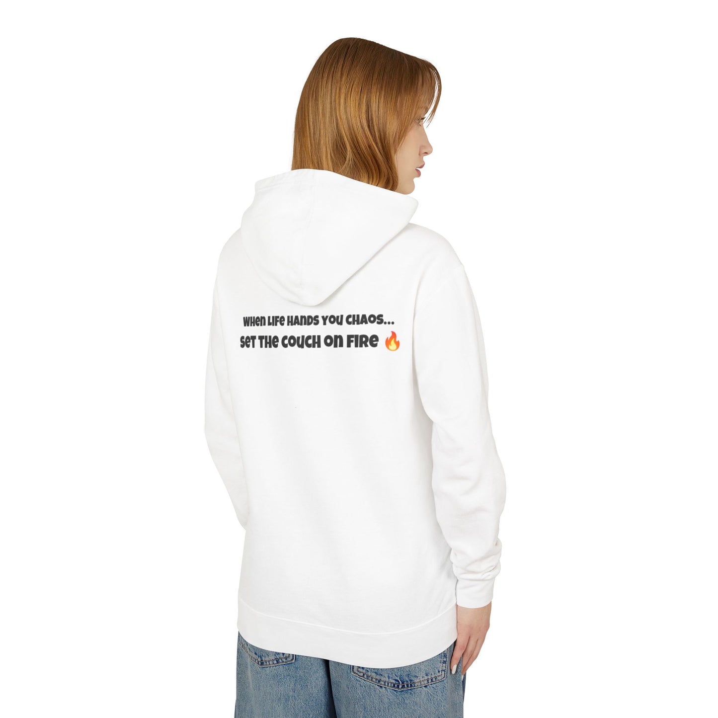 Big Rich Energy Burning Couch Hoodie – Chaos Quote 🔥FREE SHIPPING🔥