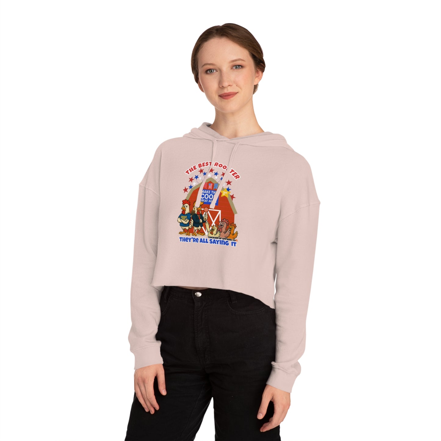 The Best Rooster Cropped Hoodie | Fun Women's Sweatshirt,