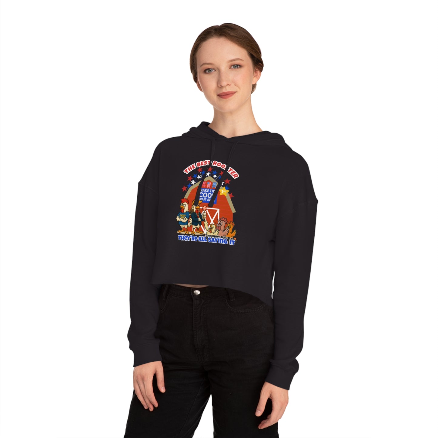 The Best Rooster Cropped Hoodie | Fun Women's Sweatshirt,