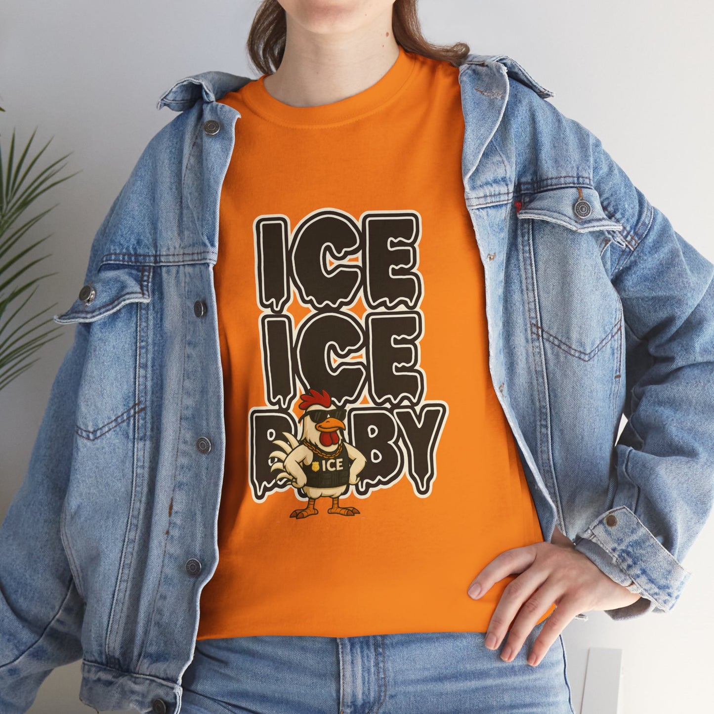 ICE ICE BABY Funny Chicken T-Shirt – Coop Daddy Parody Tee for Music & Poultry Fans