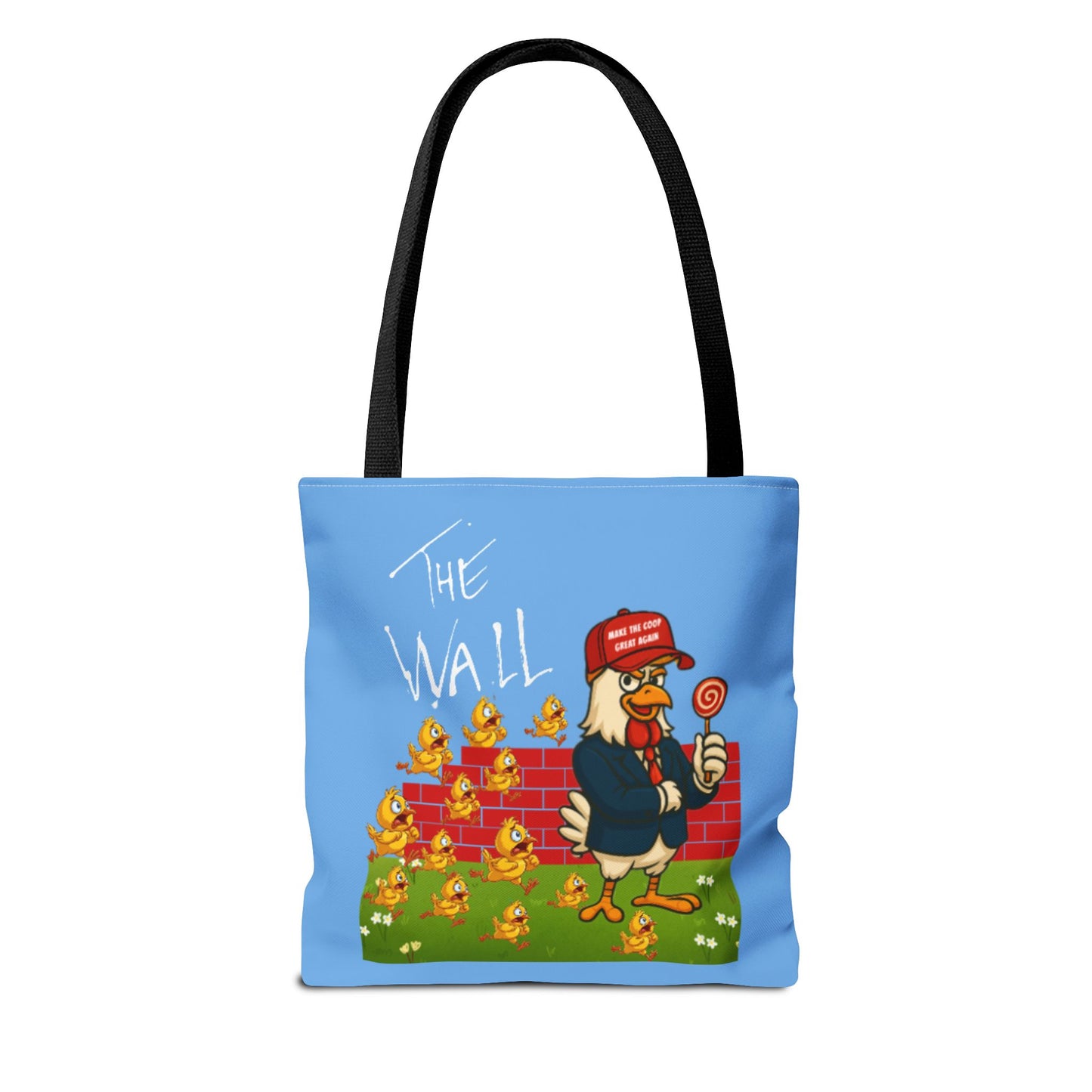 Another Chick Thru The Wall Tote Bag – Funny Political Chicken Graphic | Durable Eco-Friendly Canvas Shopper for Everyday Use