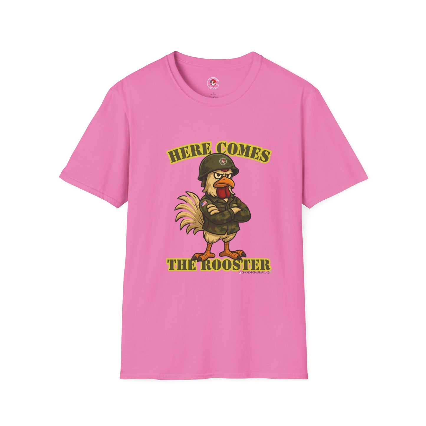 Here Comes the Rooster Music Graphic Tee with Front & Back Print Unisex Rock T-Shirt