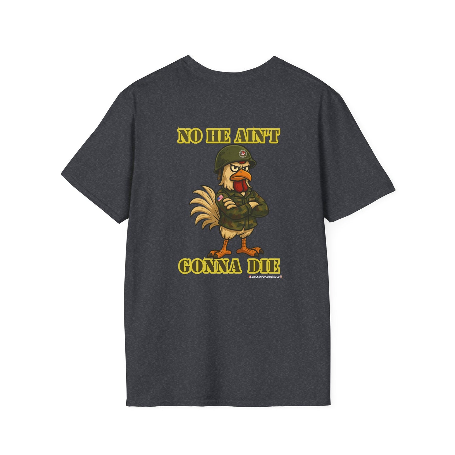 Here Comes the Rooster Music Graphic Tee with Front & Back Print Unisex Rock T-Shirt