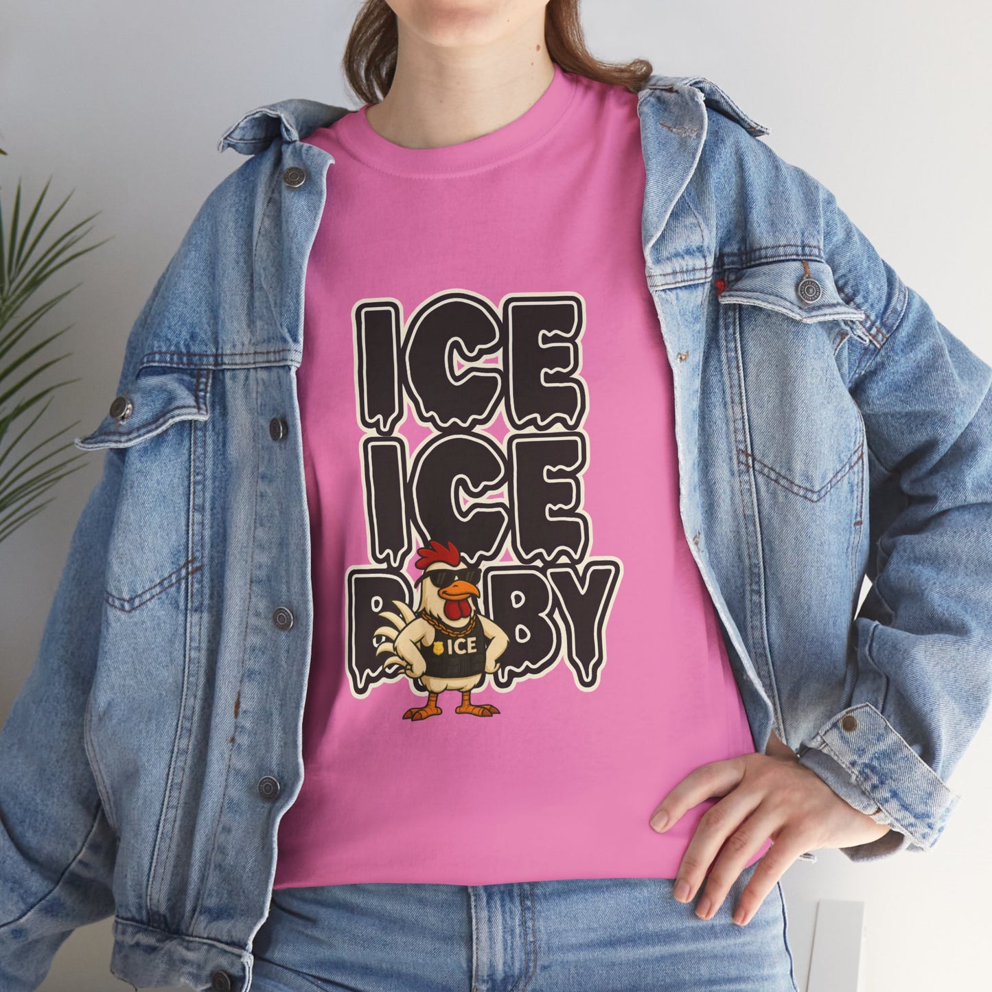 ICE ICE BABY Funny Chicken T-Shirt – Coop Daddy Parody Tee for Music & Poultry Fans