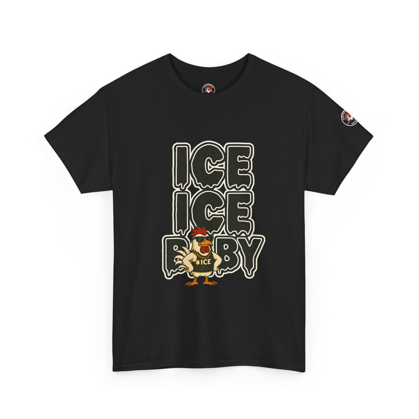ICE ICE BABY Funny Chicken T-Shirt – Coop Daddy Parody Tee for Music & Poultry Fans