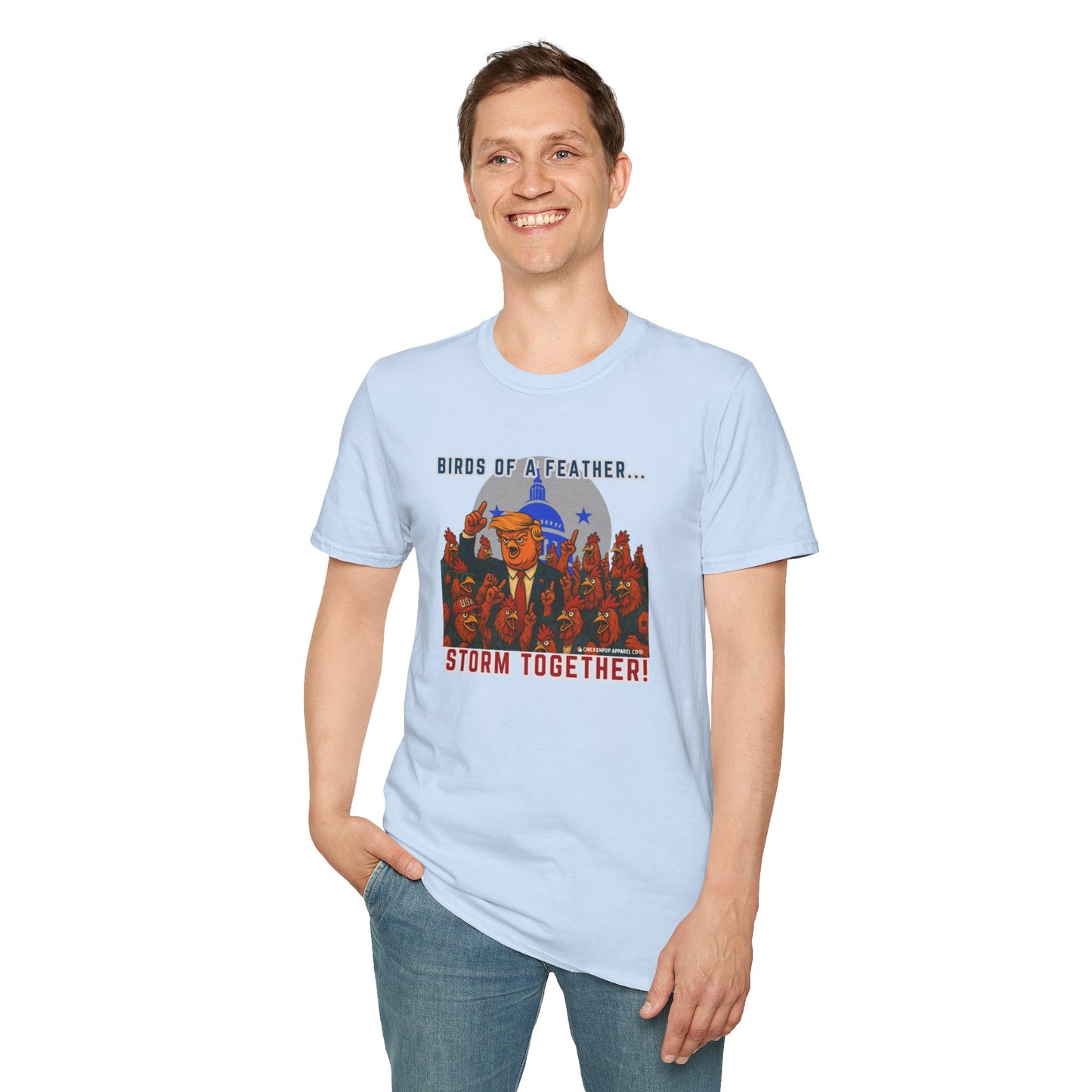 Birds of a Feather Storm Together T-Shirt – Funny Political Satire Tee for Free Thinkers & Rebel Minds