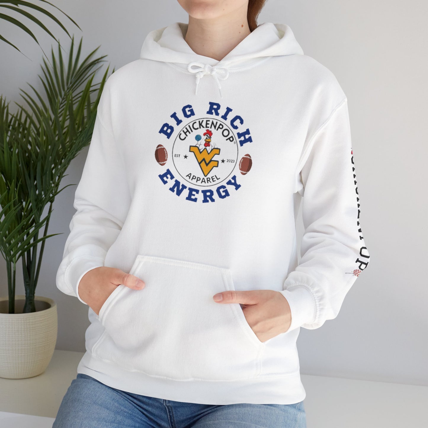 Big Rich Energy WV Logo Unisex Hoodie - ChickenPop Arm Logo Edition