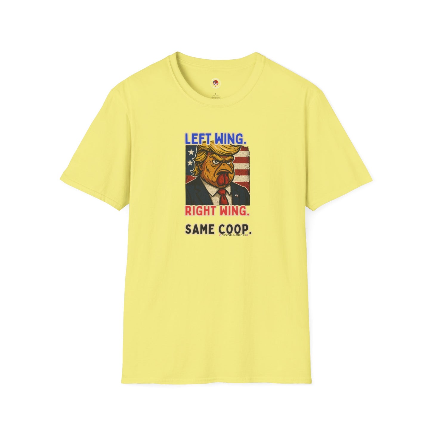 Cock-a-Doodle-Don "Left Wing. Right Wing. Same Coop." Political Satire Tee – Unisex Graphic T-Shirt