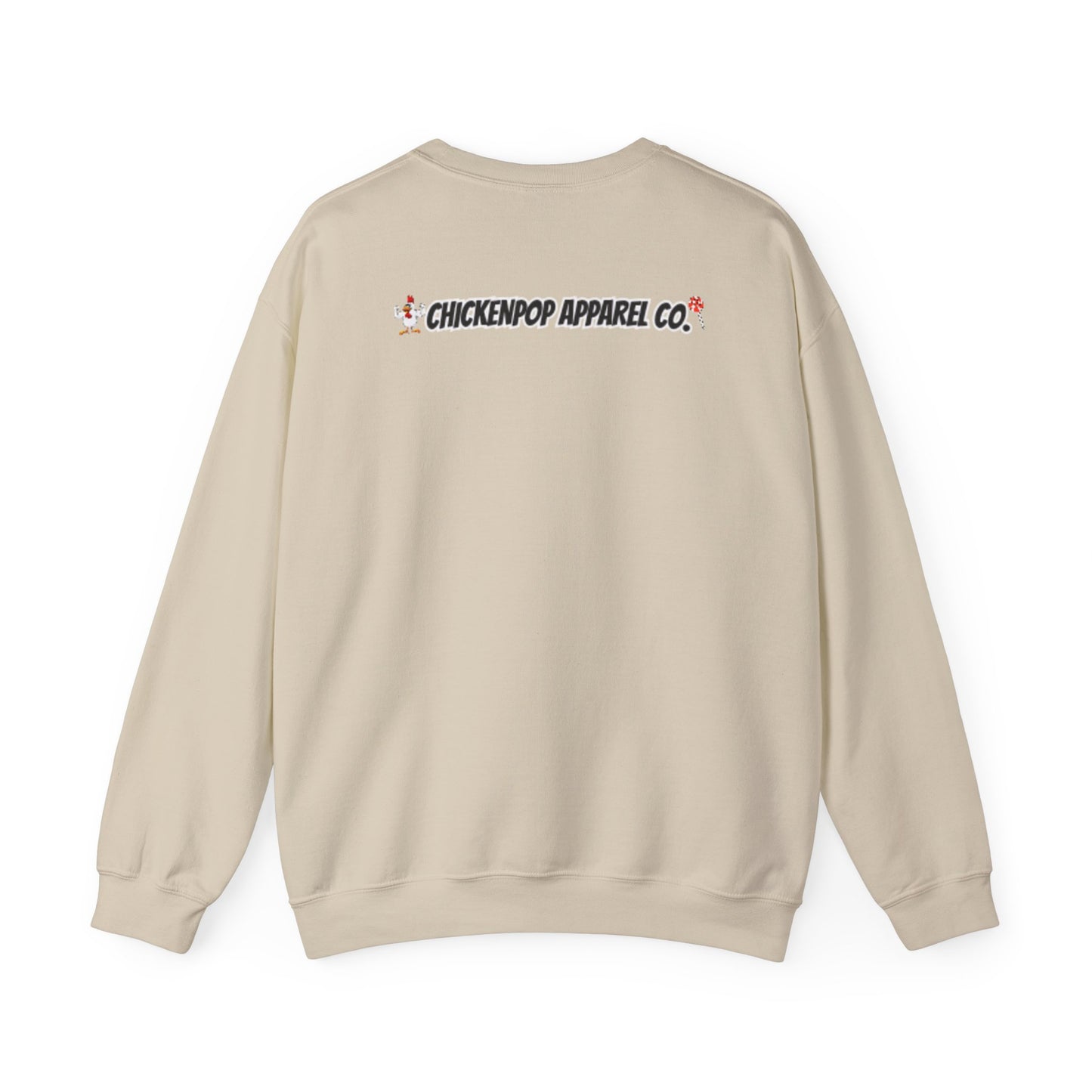 Coop Wars Crewneck Sweatshirt – Funny Political Graphic Pullover | Unisex Heavy Blend with ChickenPop Logo | Ethically Made & Cozy Cold-Weather Humor