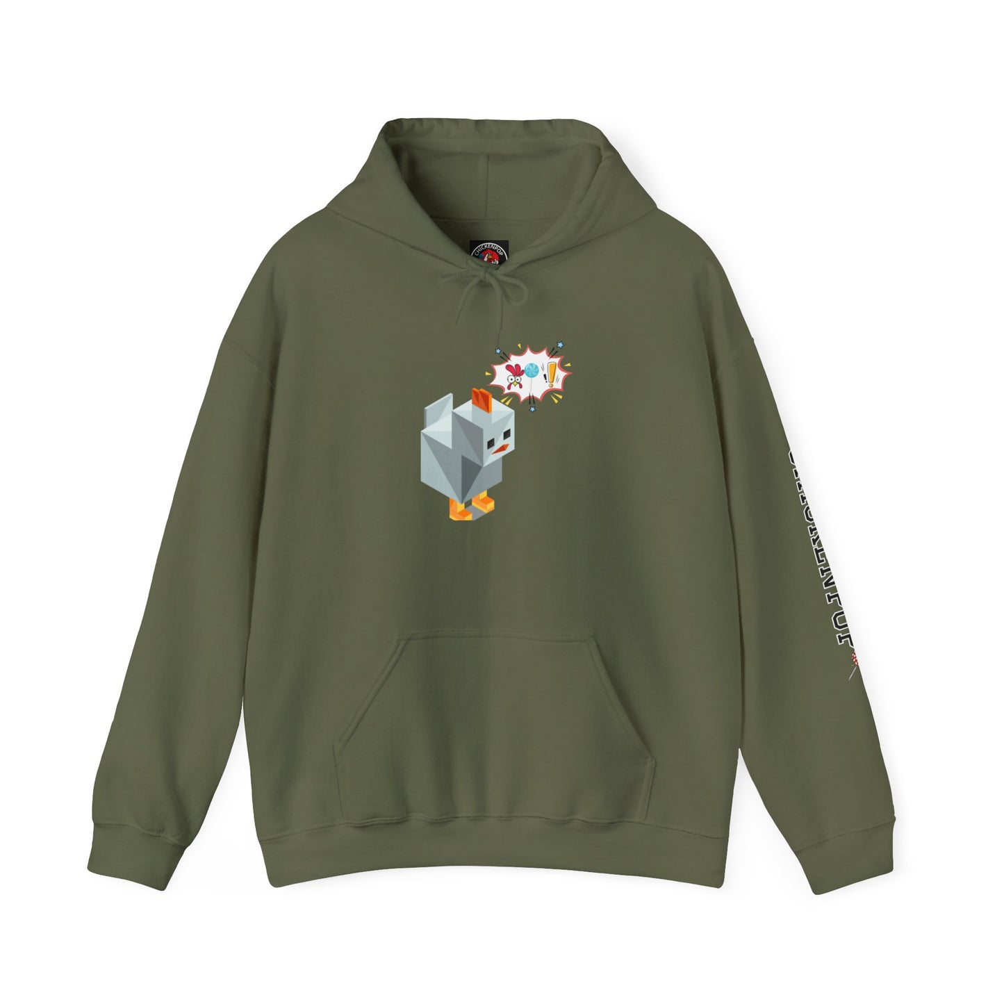 Roblox Chicken Thinks Hoodie UNISEX - ChickenPop Arm Logo Edition