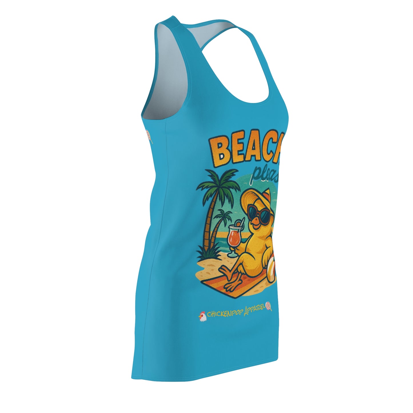 "Beach, please" Racerback Tank Dress by ChickenPop Apparel Co