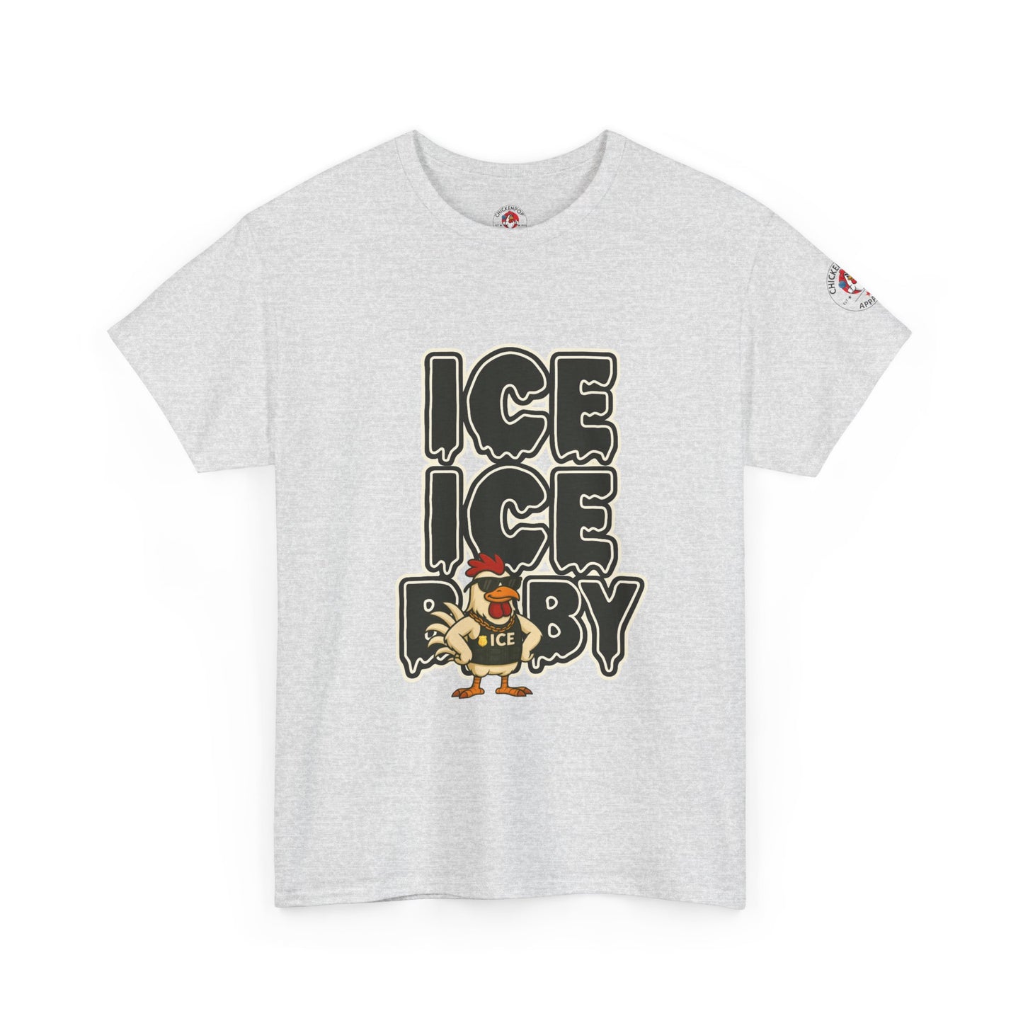 ICE ICE BABY Funny Chicken T-Shirt – Coop Daddy Parody Tee for Music & Poultry Fans