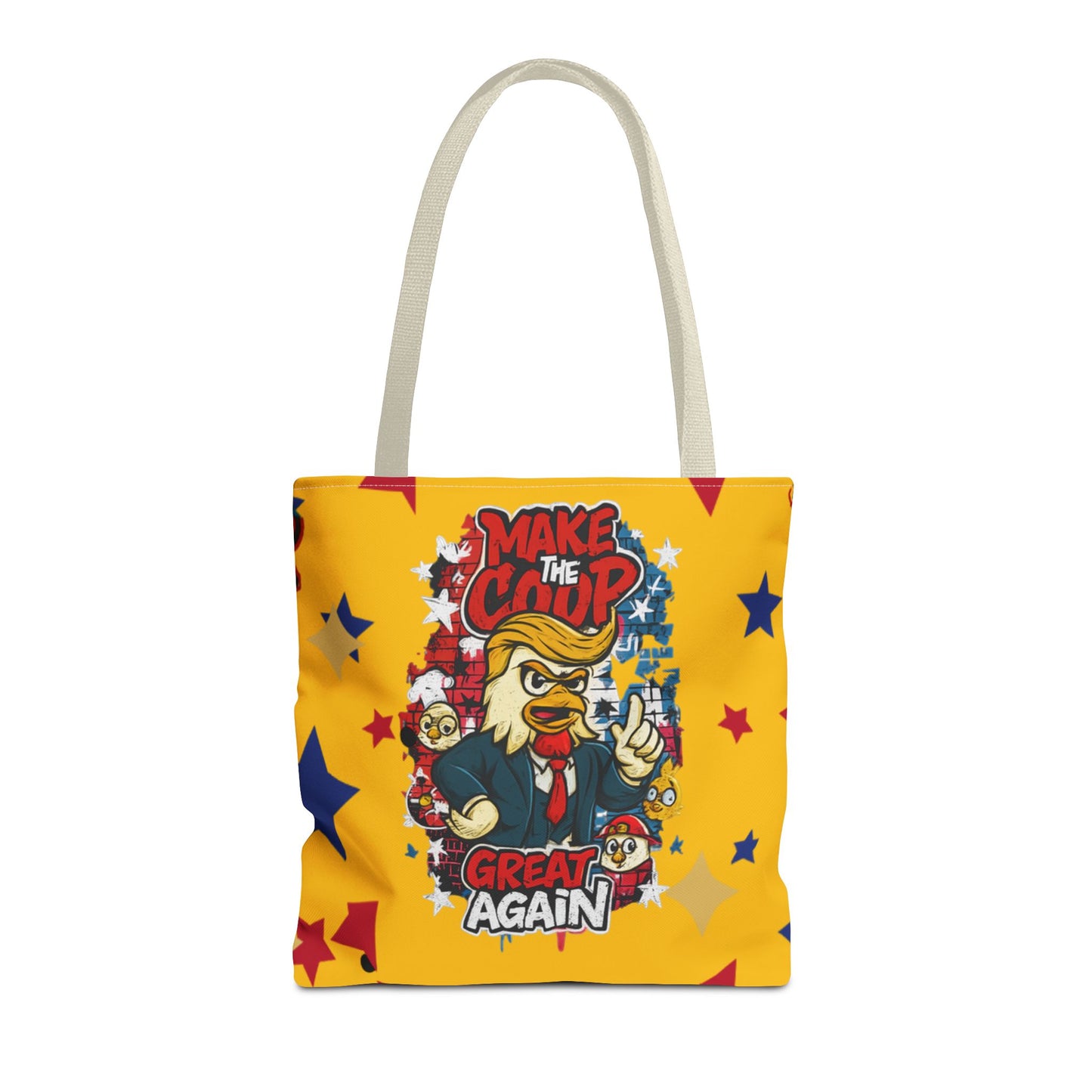 Make the Coop Great Again Tote Bag, Funny Tote Bag, Political Humor Bag, Gift for Movers and Shakers, Yellow Tote, Election Day Accessory