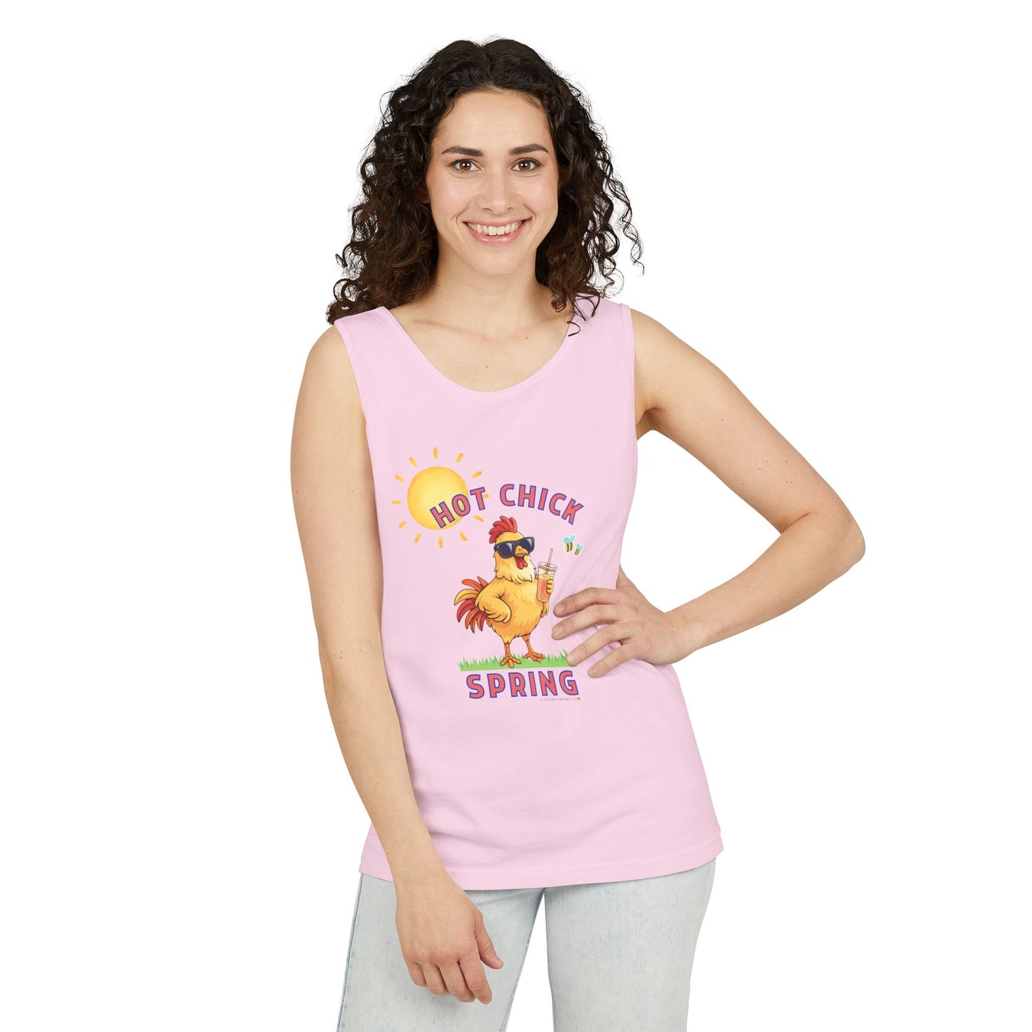 Hot Chick Spring Tank Top β Funny Chicken Graphic Tank, Big Chick Energy Summer Shirt, Cute Sassy Tank