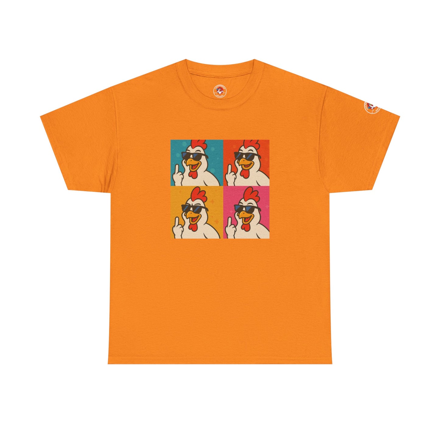 Warhol Pop Art Chicken T-Shirt – Funny Coop Daddy Middle Finger Tee for Bold Style