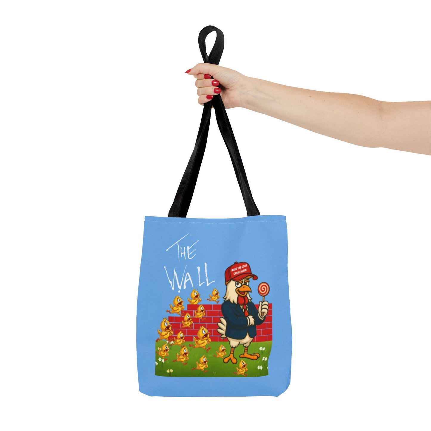 Another Chick Thru The Wall Tote Bag – Funny Political Chicken Graphic | Durable Eco-Friendly Canvas Shopper for Everyday Use