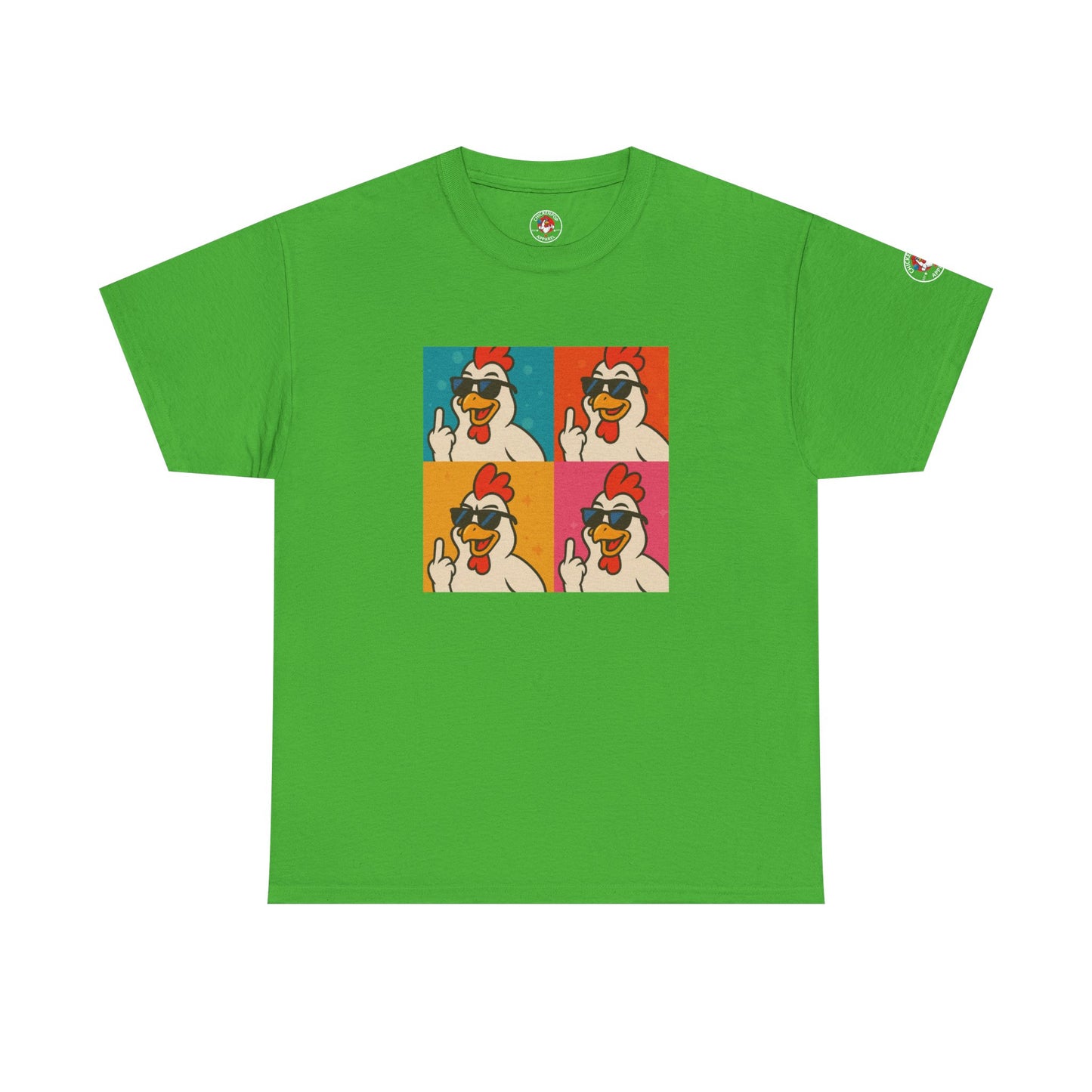 Warhol Pop Art Chicken T-Shirt – Funny Coop Daddy Middle Finger Tee for Bold Style