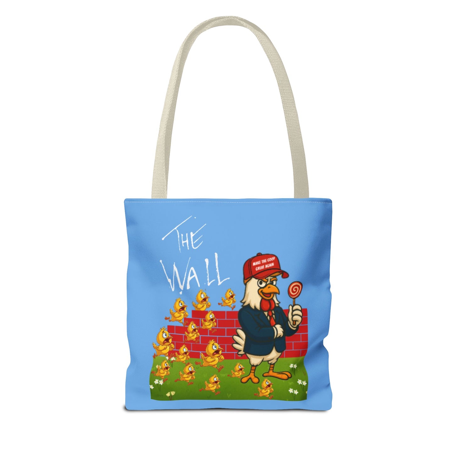 Another Chick Thru The Wall Tote Bag – Funny Political Chicken Graphic | Durable Eco-Friendly Canvas Shopper for Everyday Use