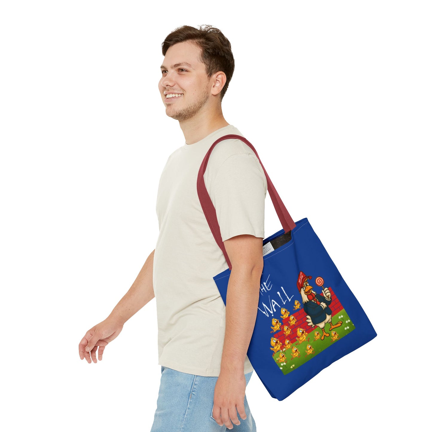Another Chick Thru The Wall Tote Bag – Funny Political Chicken Graphic | Durable Eco-Friendly Canvas Shopper for Everyday Use