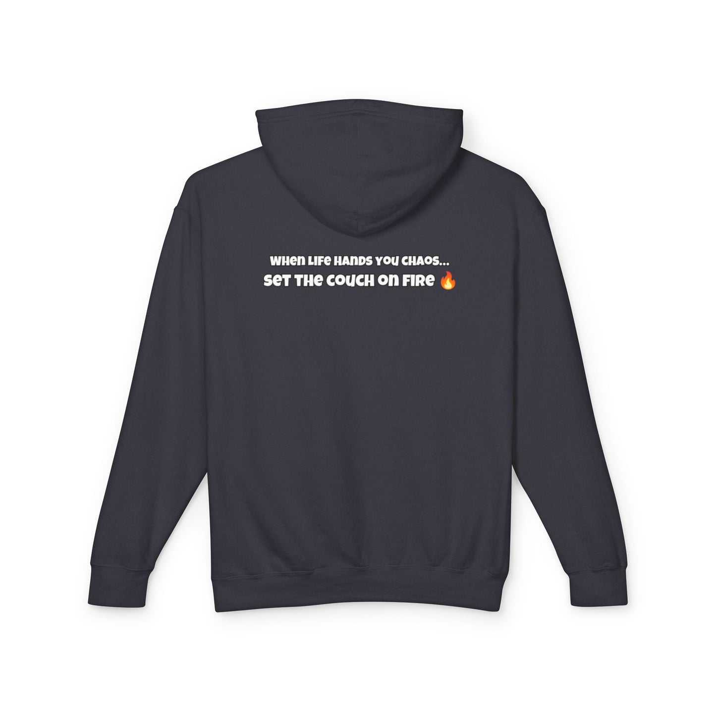 Big Rich Energy Burning Couch Hoodie – Chaos Quote 🔥FREE SHIPPING🔥