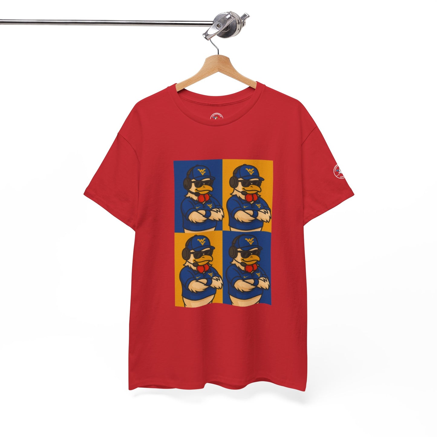 Warhol WVU Coop Daddy T-Shirt – Pop Art Coach Rooster Graphic Tee for Mountaineer Fans FREE SHIPPING