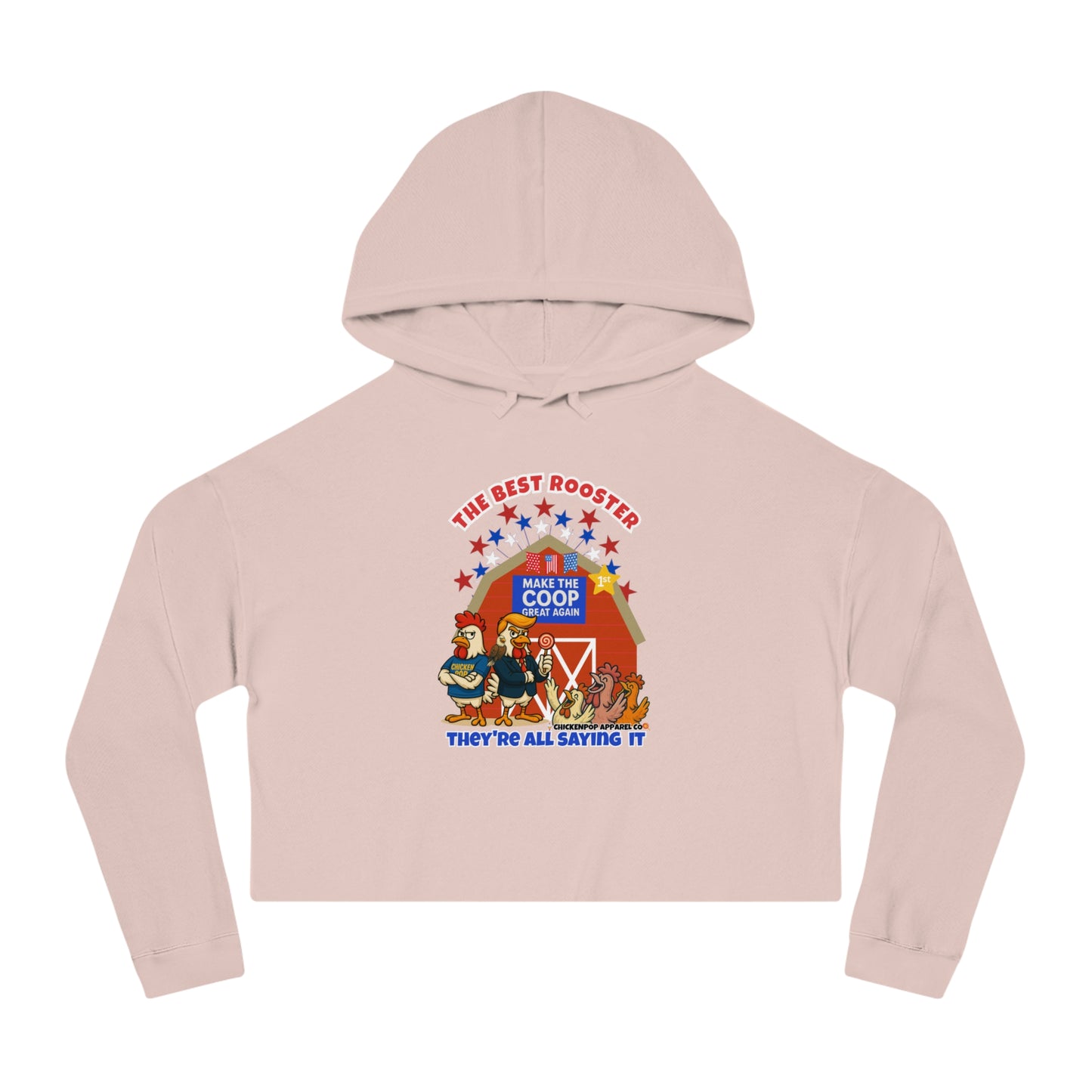 The Best Rooster Cropped Hoodie | Fun Women's Sweatshirt,