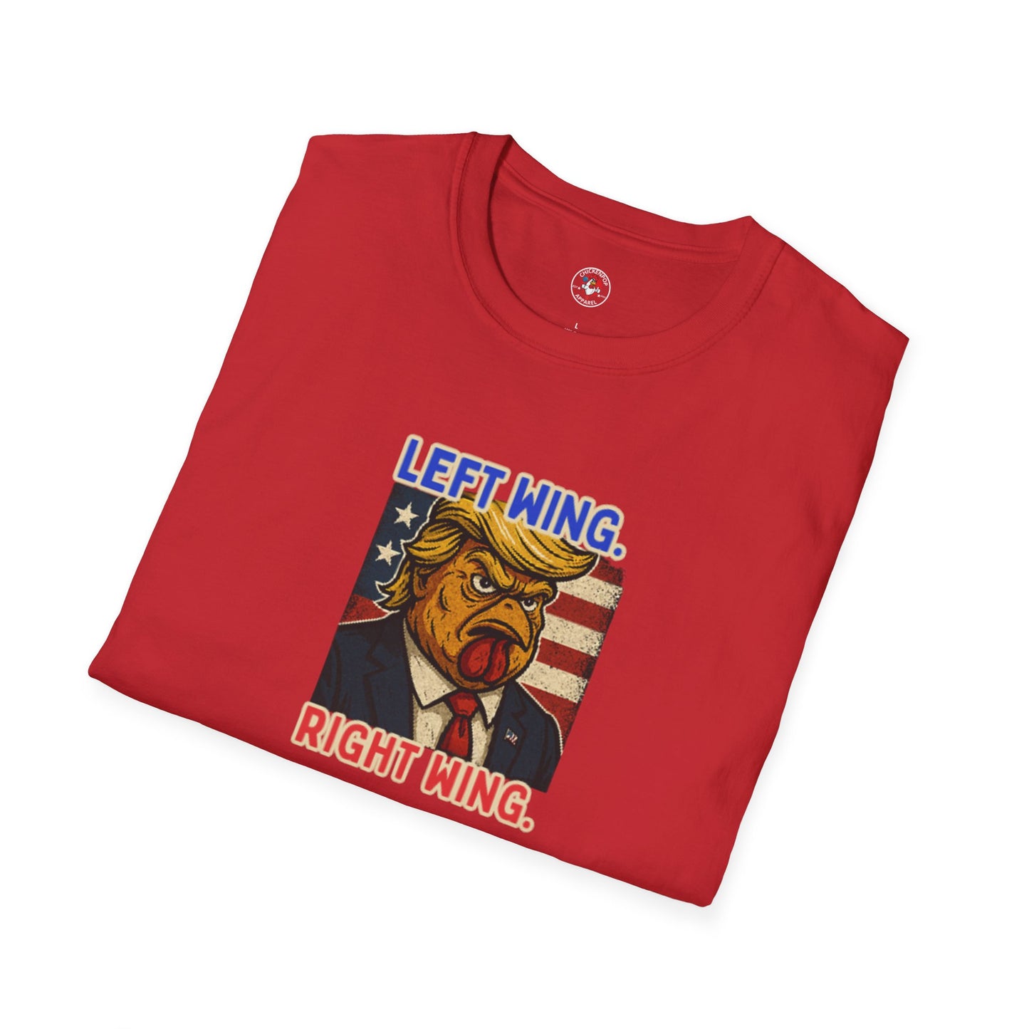 Cock-a-Doodle-Don "Left Wing. Right Wing. Same Coop." Political Satire Tee – Unisex Graphic T-Shirt