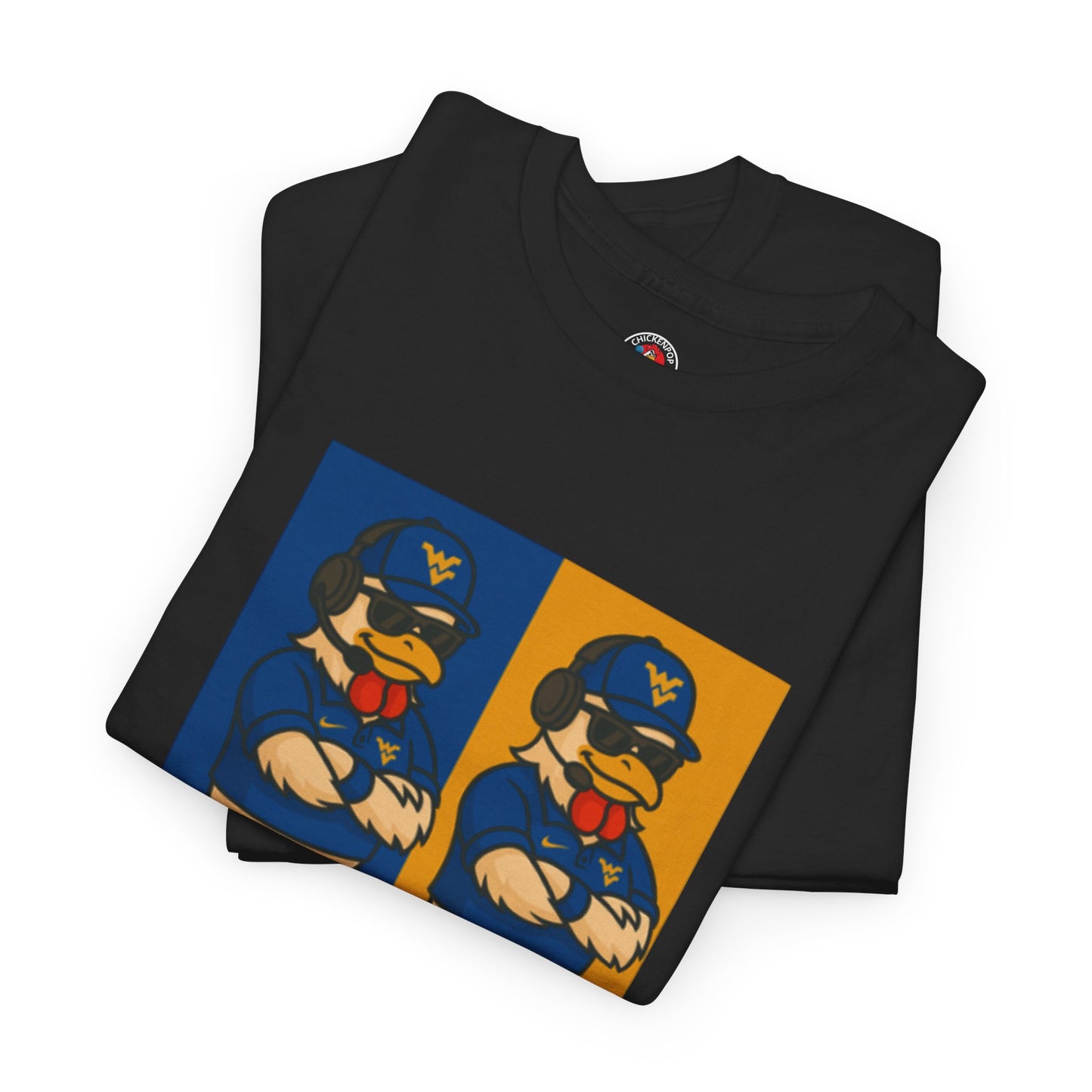 Warhol WVU Coop Daddy T-Shirt – Pop Art Coach Rooster Graphic Tee for Mountaineer Fans FREE SHIPPING