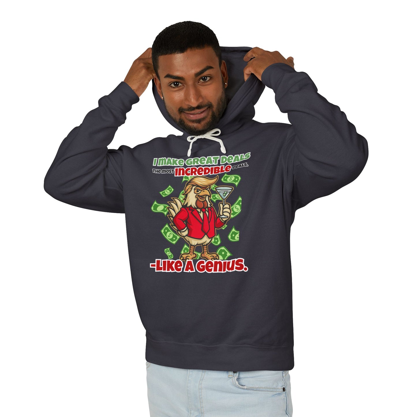 Like A Genius Hoodie – Funny Political Graphic Pullover | Unisex Relaxed Fit | Ethically Made & OEKO-TEX Certified Streetwear