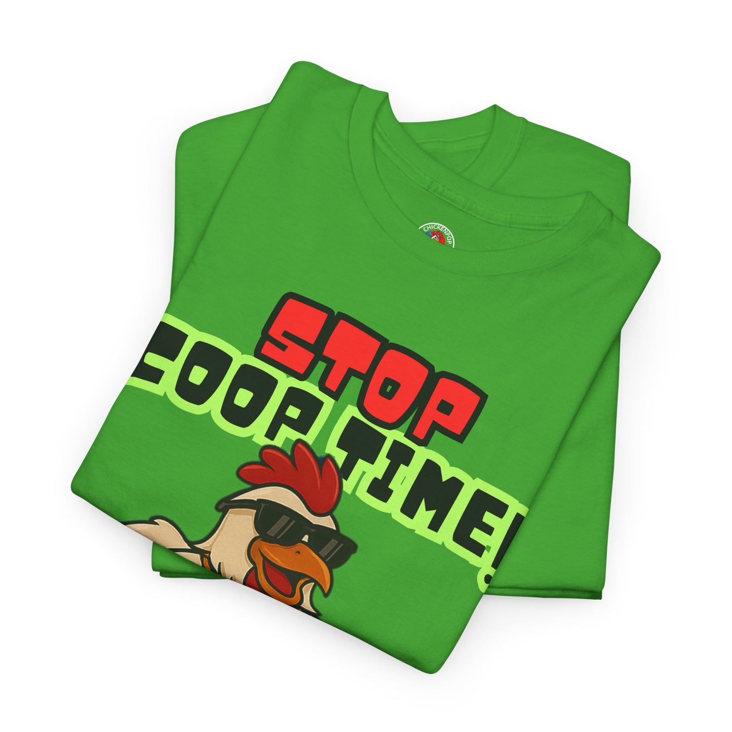 Stop COOP TIME! Funny Chicken T-Shirt – MC Coop Daddy 90s Hip Hop Parody Tee | Unisex Heavy Cotton | ChickenPop Apparel